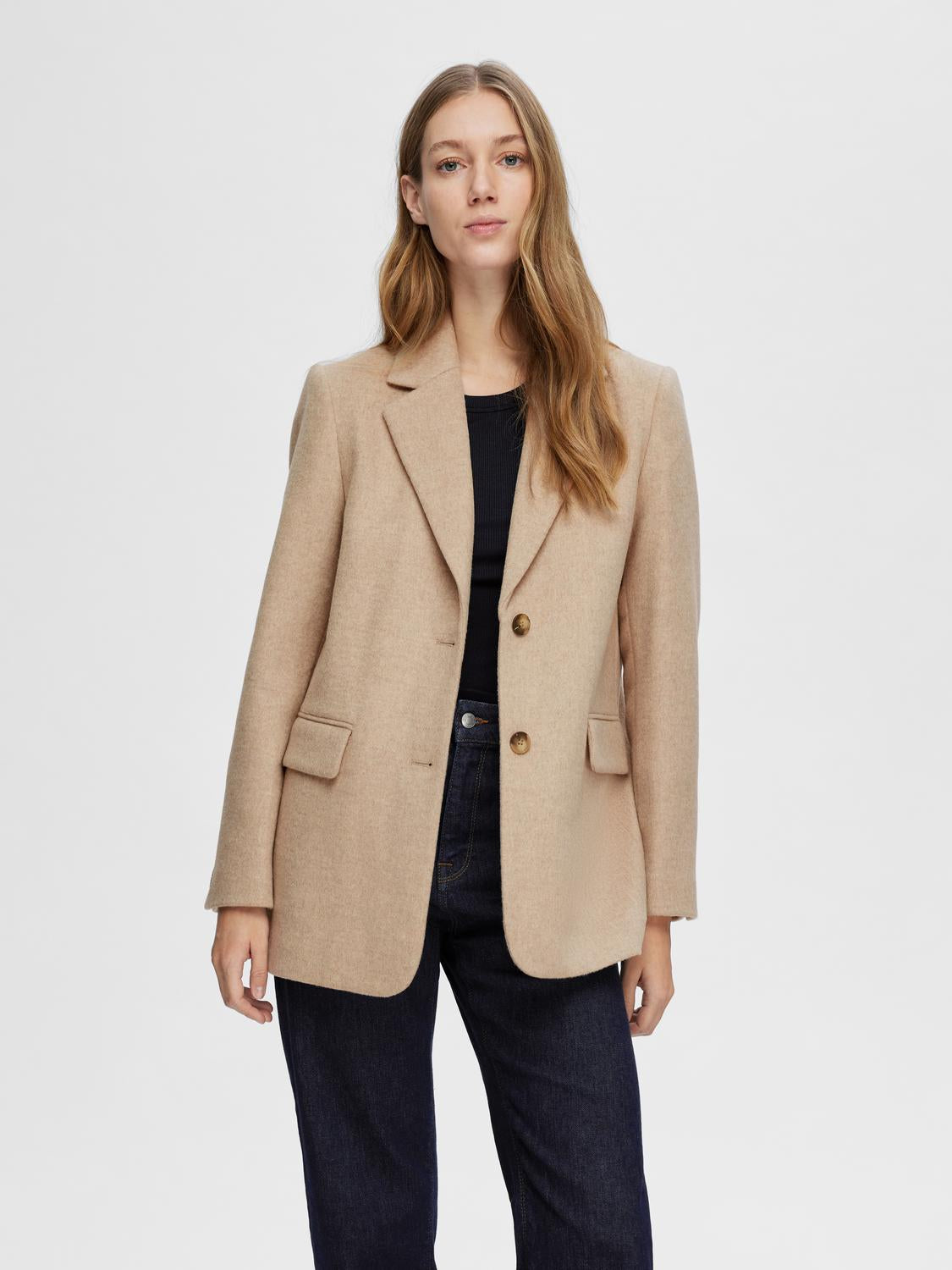 Sasja Ull Blazer - Beige/ Sandshell